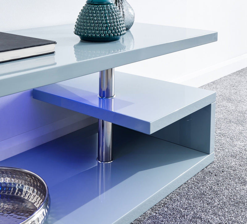 Arctic High Gloss LED Coffee Table-Grey