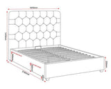 MADISON 5' OTTOMAN BED - GREY VELVET FABRIC