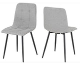 FENTON DINING SET (X4 CHAIRS) - WHITE/LIGHT GREY FABRIC