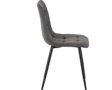 FENTON DINING CHAIR (X2 PER BOX) - DARK GREY SUEDE FABRIC