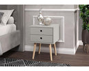 Scandia 2 Drawer Bedside Cabinet-Light Grey