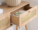Croxley Rattan Console Table - Oak
