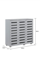 Euston 3 Door Shoe Cabinet - Light Grey