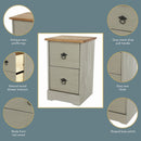Corona Classic 2 drawer compact bedside cabinet