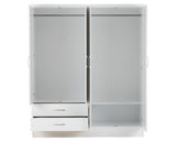 Neptune 4 Door 2 Drawer Mirrored Wardrobe - White Gloss