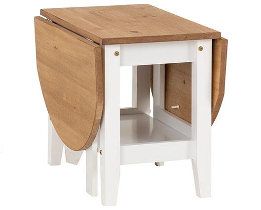 SANTOS DROP LEAF COFFEE TABLE - WHITE/DISTRESSED WAXED PINE