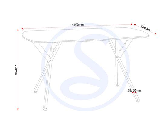 ATHENS RECT & AVERY DINING SET (X4 CHAIRS) - MEDIUM OAK EFFECT/SAPPHIRE BLUE VELVET