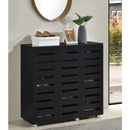 Euston 3 Door Shoe Cabinet - Black