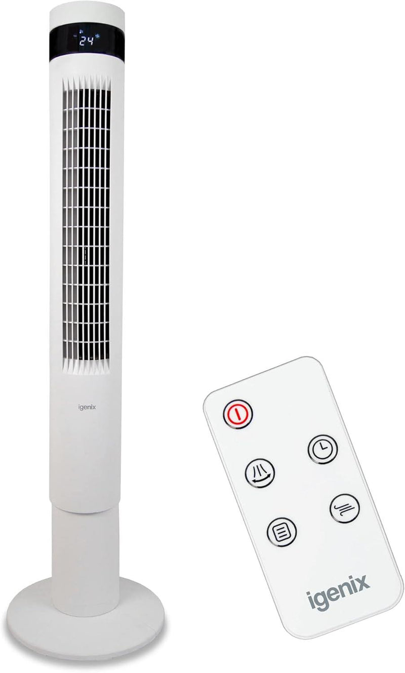 Igenix 43" Digital Tower Fan - White