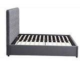 MADISON 5' OTTOMAN BED - GREY VELVET FABRIC