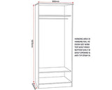 PORTLAND 2 DOOR WARDROBE - WHITE/OAK EFFECT