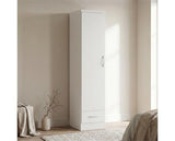 NEVADA 1 DOOR 1 DRAWER WARDROBE - WHITE GLOSS