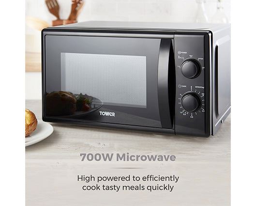 Tower 700w 20L Manual Microwave Black