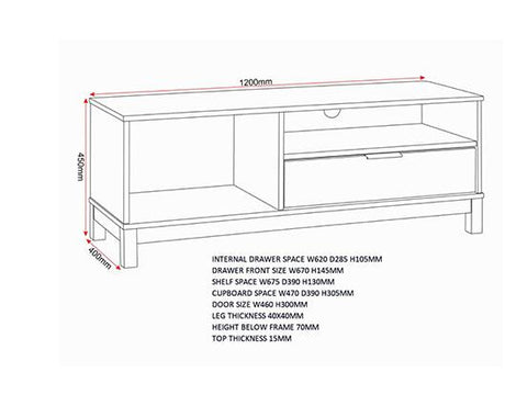 CORONA RATTAN 1 DOOR 1 DRAWER TV UNIT - DISTRESSED WAX PINE/RATTAN EFFECT