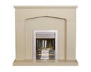 Carolina Fireplace Suite 48inch - Stone With Electric Fire - Brushed Steel