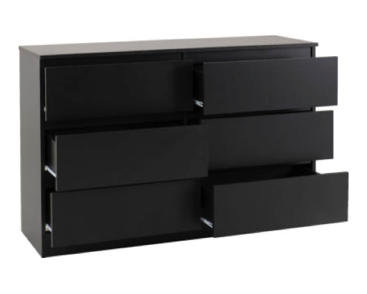Marcus 6 Drawer Chest - Black