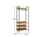Zulu Open Wardrobe with 4 Shelves-Oak