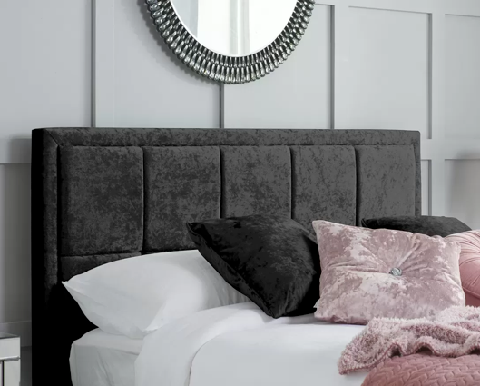 Hannover King Ottoman Bed - Black Crushed Velvet
