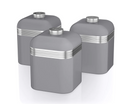 Swan Retro Set of 3 Canisters Grey