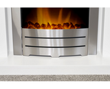 Ludlow Fireplace Suite 39inch - White With Electric Fire - Brushed Steel