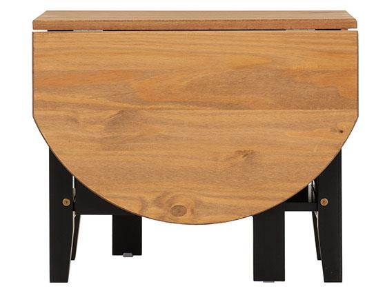 SANTOS DROP LEAF COFFEE TABLE - BLACK/DISTRESSED WAXED PINE