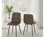 FENTON DINING CHAIR (X2 PER BOX) - OLIVE GREEN SUEDE FABRIC
