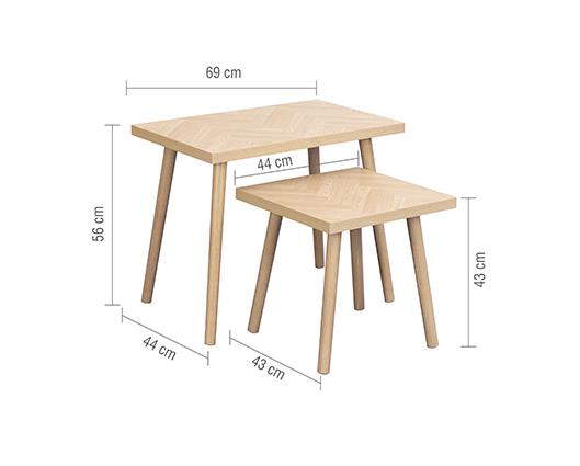 Herringford Nest Of Tables - Oak