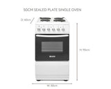 Haden HES51W 50cm Electric Single Cavity cooker with Solid Plate Hob