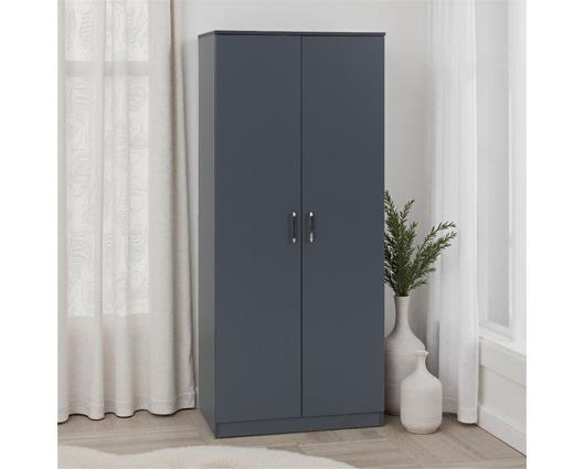DAKOTA 2 DOOR WARDROBE - DARK GREY