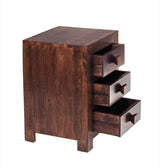 Sapeli 3 Drawer Bedside