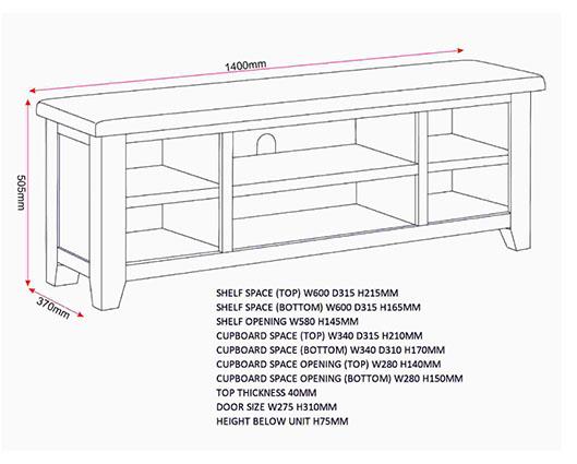 WINDSOR STRAIGHT TV UNIT - IVORY/OAK