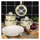 Swan Retro 5 Piece Pan Set Cream