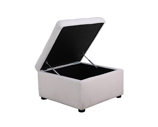 Milo 3 Seater Sofa With Footstool- White
