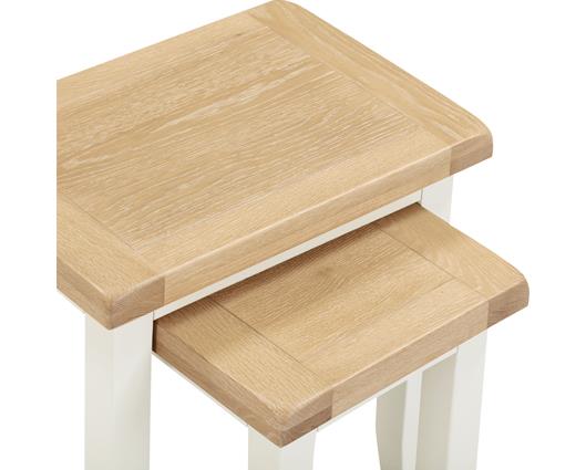 WINDSOR NEST OF 2 TABLES - IVORY/OAK