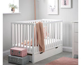 Bantam Space Saver Cot, Under Drawer, Cot Top Changer & Fibre Mattress - White