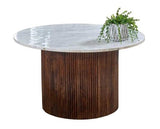 Opal Mango Wood Coffee Table With Marble Top