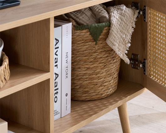 Croxley Rattan Large TV Unit - Oak