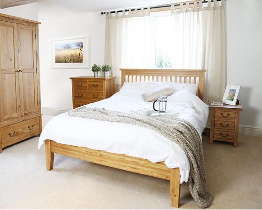 Barcelona Double Bed - Pine