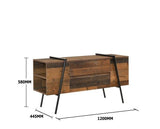 Burr TV Cabinet with 2 Drawers