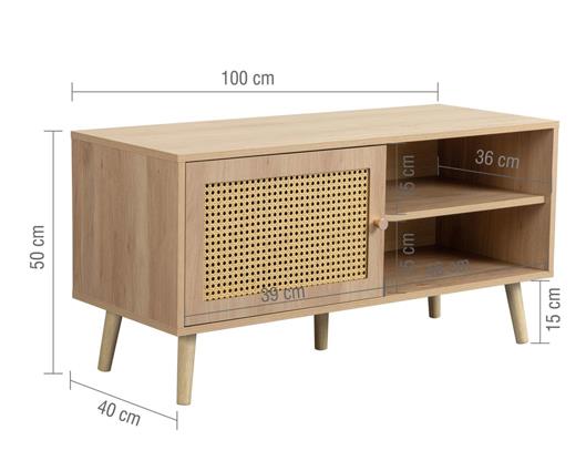 Croxley Rattan Small TV Unit - Oak