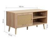 Croxley Rattan Small TV Unit - Oak
