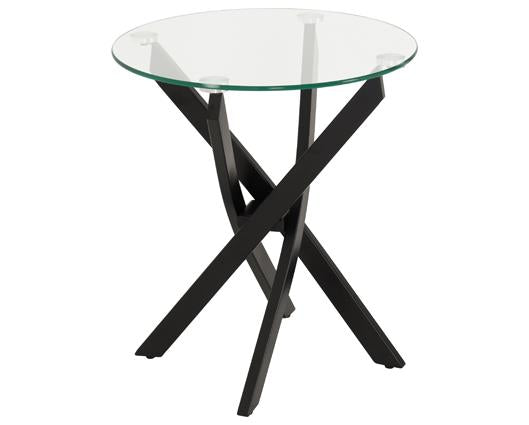 SHELDON SIDE TABLE - CLEAR GLASS/BLACK
