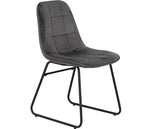 ATHENS ROUND & LUKAS DINING SET (X4 CHAIRS) - CONCRETE/GREY VELVET