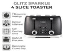 Tower Glitz 4 Slice Toaster Black