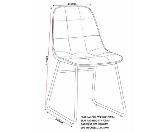 LUKAS DINING CHAIR (X2 PER BOX) - SAPPHIRE BLUE VELVET