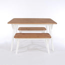 Corona Grey 120cm kitchen table & 2 bench set