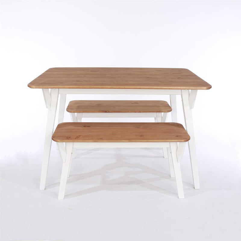 Corona Grey 120cm kitchen table & 2 bench set