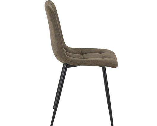 FENTON DINING CHAIR (X2 PER BOX) - OLIVE GREEN SUEDE FABRIC
