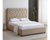 MADISON 4'6" BED - FAWN VELVET FABRIC