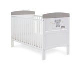 Grace Inspire Cot Bed + Fibre Mattress - Hello World Koala Grey